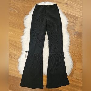 Vintage Women's Black Ribbed Flare Pants